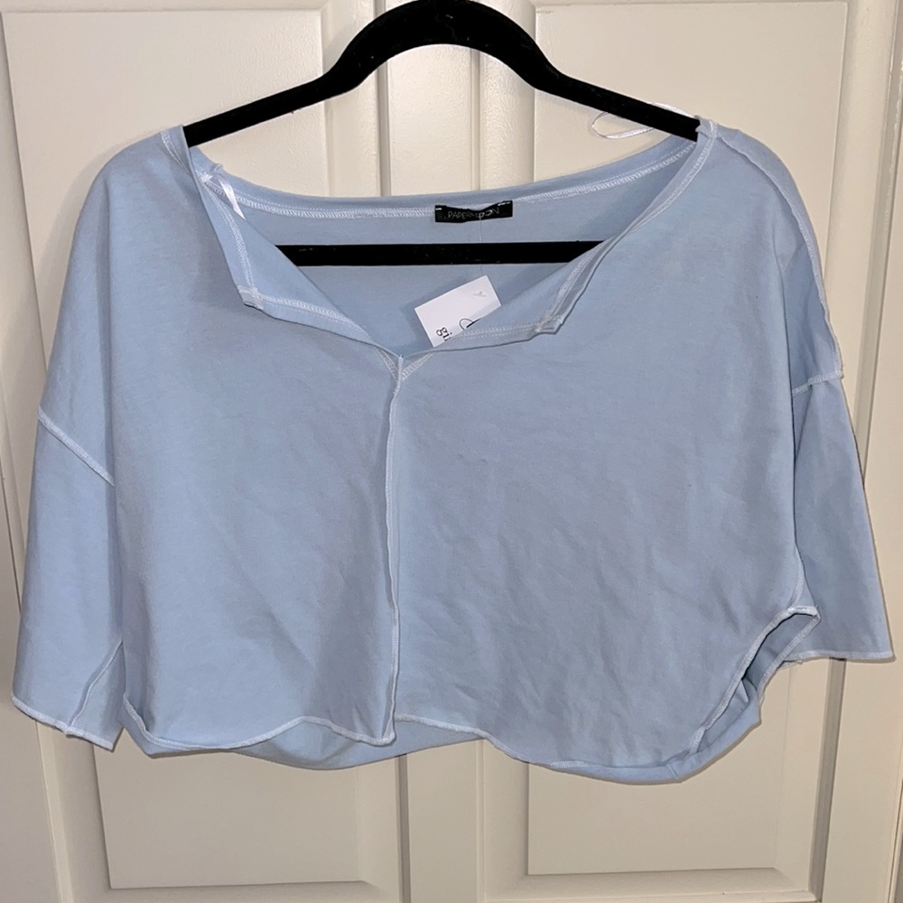 Cropped Flowy T-Shirt, Size M